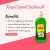 Benfits of Dishwashing Liquid - Royal & Co removes Grease, sparkling clean, Gentle to use, removes food odours